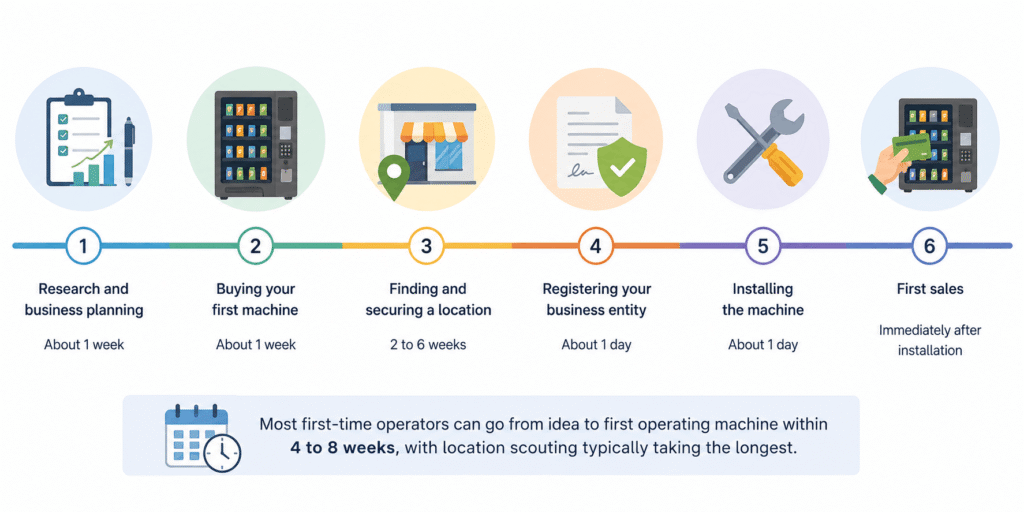 business planning to first vending machine sales